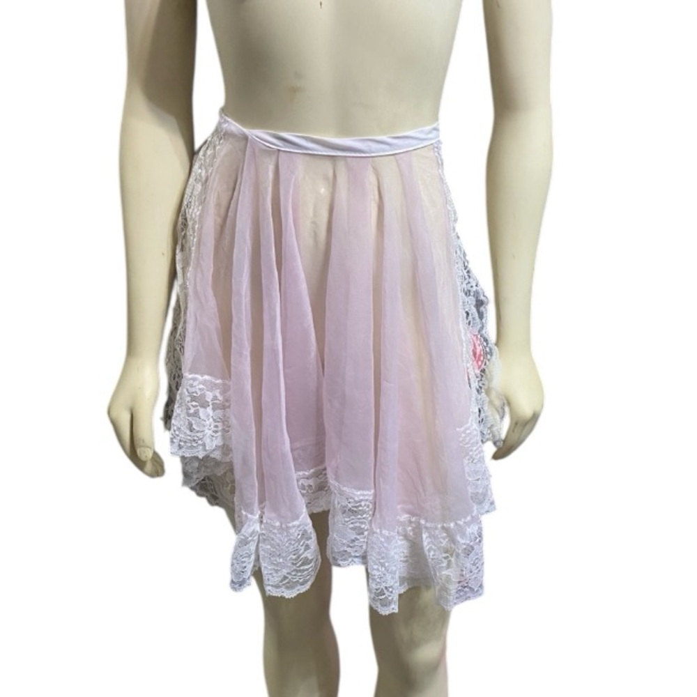 Vintage Betty Dain Creations Lace Apron Pastel Pink Miami Milkmaid Maid Costume